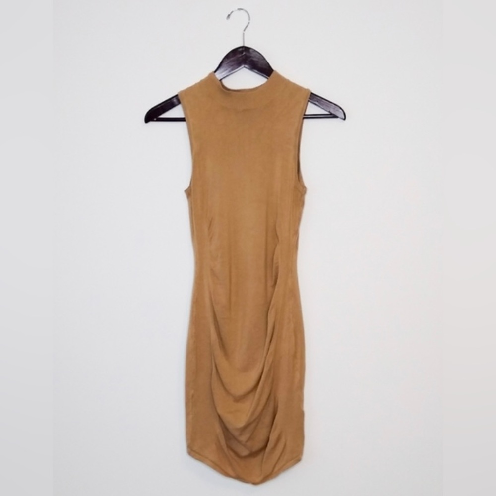 NWT EXPRESS Sleeveless Mockneck Dress:Camel Size XS